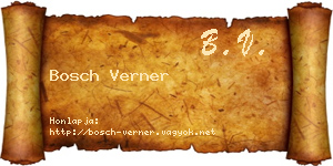 Bosch Verner névjegykártya